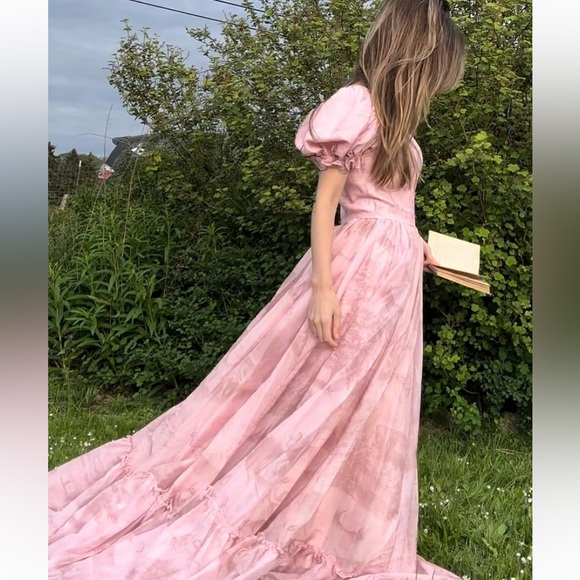 JessaKae RARE Ballerina Dress Silk Princess Gown with Ballerinas Pattern - Picture 8 of 16